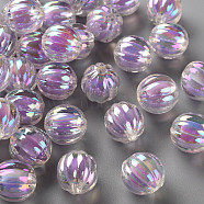 Transparent Acrylic Beads, Bead in Bead, AB Color, Pumpkin, Lilac, 11x11.5mm, Hole: 2mm, about 550pcs/500g(TACR-S152-07B-SS2114)