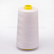 100% Spun Polyester Fibre Sewing Thread, White, 0.1mm, about 5000yards/roll(OCOR-O004-A01)
