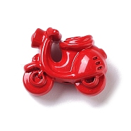 Spray Painted Alloy Bead, Electric Vehicle Charm, Crimson, 13x16x7.5mm, Hole: 1.8mm(PALLOY-H134-38)