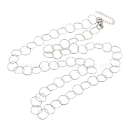 304 Stainless Steel Necklaces, Rolo Chains, Stainless Steel Color, 28.35x0.51 inch(72x1.3cm)(STAS-D084-26P)