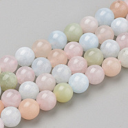Natural Morganite Beads Strands, Round, 10x9.5mm, Hole: 1mm, about 38pcs/strand, 16.3 inch(G-Q961-08-10mm)