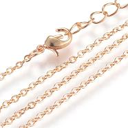 Iron Cable Chains Necklace Making, with Lobster Clasps, Soldered, Golden, 17.7 inch(45cm)(MAK-R016-45cm-G)