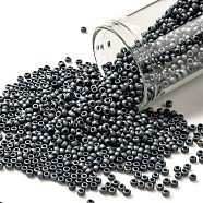 TOHO Round Seed Beads, Japanese Seed Beads, (612) Matte Color Gun Metal, 11/0, 2.2mm, Hole: 0.8mm, about 5555pcs/50g(SEED-XTR11-0612)