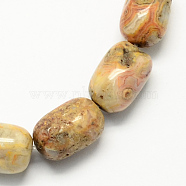 Barrel Shaped Gemstone Natural Crazy Lace Agate Beads Strands, Peru, 15x10mm, Hole: 1mm, about 25pcs/strand, 15.3 inch(X-G-S114-08)