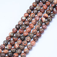 Natural Leopard Skin Jasper Beads Strands, Round, 8.5mm, Hole: 1mm, about 47pcs/strand, 15.5 inch(39.5cm)(X-G-J358-05-8mm)