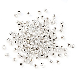 Brass Beads, Round, 925 Sterling Silver Plated, 4x4x4mm, Hole: 1.5mm(KK-N254-43C-S)