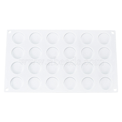 Food Grade Silicone Molds, Baking Molds, for DIY Chocolate, Candy, Biscuits, UV Resin & Epoxy Resin Jewelry Making, White, 29.5x17x0.6cm, Inner Diameter: 3.4cm(DIY-WH0214-77)