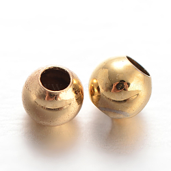 Round Brass Spacer Beads, Golden, 3mm, Hole: 1mm(A-KK-L129-37G)