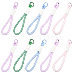 5Pcs Braided Nylon Straps, Alloy Clasp for Key Chain Bag Phone Lanyard, Mixed Color, 155mm(AJEW-YW0002-04)
