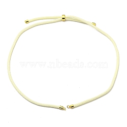 Nylon Cords Necklace Making, with Golden Brass Findings, Long-Lasting Plated, Light Goldenrod Yellow, 22~22.8 inch(56~58cm), Hole: 1.7mm(AJEW-P116-03G-02)
