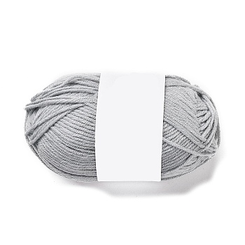Milk Cotton Knitting Acrylic Fiber Yarn, 4-Ply Crochet Yarn, Punch Needle Yarn, Silver, 2mm