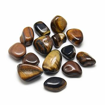 Natural Tiger Eye Beads, Tumbled Stone, Healing Stones for 7 Chakras Balancing, Crystal Therapy, Meditation, Reiki, No Hole/Undrilled, Nuggets, 15~30x10~20x5~15mm, about 155pcs/1000g
