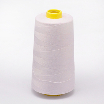 100% Spun Polyester Fibre Sewing Thread, White, 0.1mm, about 5000yards/roll