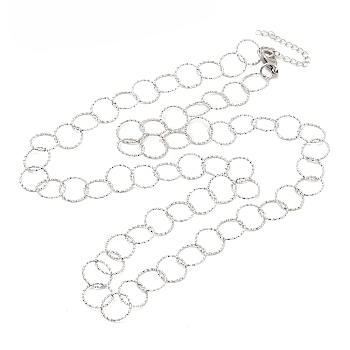 304 Stainless Steel Necklaces, Rolo Chains, Stainless Steel Color, 28.35x0.51 inch(72x1.3cm)