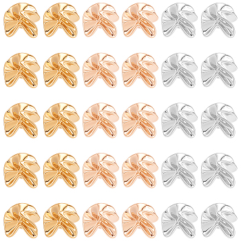 18Pcs 3 Colors 1-Hole Alloy Shank Buttons, Nuggets, Mixed Color, 28.5x27.5x14mm, Hole: 2mm, 6pcs/color