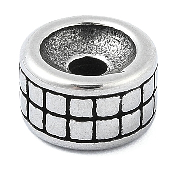 304 Stainless Steel Beads, Column, Antique Silver, 8x4mm, Hole: 2mm