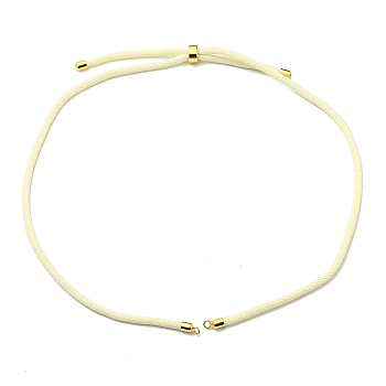 Nylon Cords Necklace Making, with Golden Brass Findings, Long-Lasting Plated, Light Goldenrod Yellow, 22~22.8 inch(56~58cm), Hole: 1.7mm
