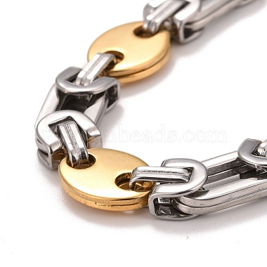 Placage sous vide 304 bracelet chaînes à maillons haricot en acier inoxydable(STAS-E160-09GP)-2