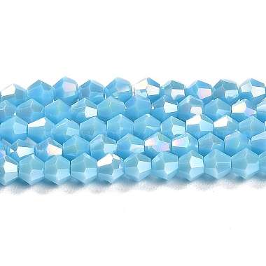 Deep Sky Blue Bicone Glass Beads