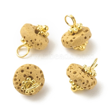Natural & Dyed Lava Rock Charms(PALLOY-JF01145)-2