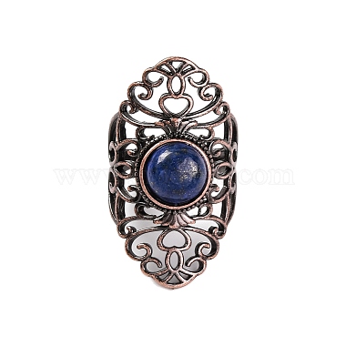 Natural Lapis Lazuli Retro Finger Rings(RJEW-B067-02R-30)-2