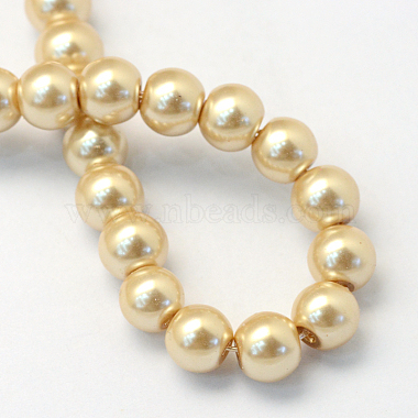 Baking Painted Pearlized Glass Pearl Round Bead Strands(HY-Q003-4mm-42)-4