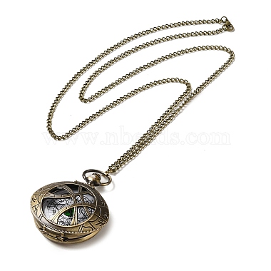 Alloy Glass Pendant Pocket Necklace(WACH-S002-06AB)-2