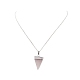 Natural Rose Quartz Geometry Pendant Necklace(NJEW-JN04239-02)-3