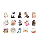 30pcs 15 styles autocollants de dessin animé en plastique pour animaux de compagnie sur le thème du chaton(ANIM-PW0002-40D)-1