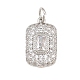 Brass Micro Pave Cubic Zirconia Pendantss(CU-CBAAB9C-02P-01)-1