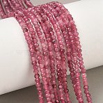 Natural Pink Tourmaline Beads Strands, Faceted, Rondelle, Grade AA, 4x3mm, Hole: 0.5mm, about 126pcs/strand, 14.96''(38cm)(G-RM250101-N16)