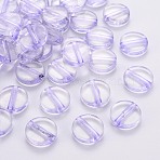 Transparent Acrylic Beads, Flat Round, Lilac, 16x5mm, Hole: 2.8mm, about 480pcs/500g(TACR-S154-09A-47)