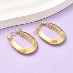 Oval 201 Stainless Steel Hoop Earrings, with 304 Stainless Steel Pins, PVD Vacuum Plating, Long-Lasting Plated, Golden, 24.5x19.5x5.5mm(EJEW-Z151-06G)