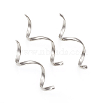 Tarnish Resistant 304 Stainless Steel Links, Spiral, Stainless Steel Color, 49.5~50.5x3x1.5mm, Hole: 1.2mm(STAS-G224-14P)