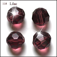 Imitation Austrian Crystal Beads, Grade AAA, K9 Glass, Faceted(32 Facets), Round, Purple, 4mm, Hole: 0.7~0.9mm(SWAR-F021-4mm-256)