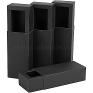 Paper Cardboard Boxes, Essential Oil Packing Box, Gift Box, Rectangle, Black, 12.4x5.5x3.9cm, Inner Diameter: 10.6x3.6x3.5cm, Unfold: 23.9x30.9x0.1cm and 12.7x9.4x0.15cm, 2pcs/set(CBOX-WH0003-16B-03)