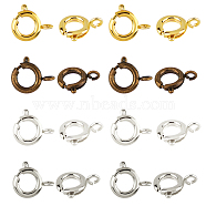 Brass Spring Ring Clasps, Great for Jewelry Making, Mixed Color, 9mm, Hole: 1.5mm, 4 colors, 20pcs/color, 80pcs/box(KK-PH0004-53)