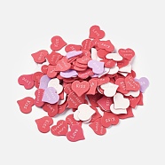 Foam Paper Sticker, Heart with Word, Mixed Color, 28~30x28~30x2mm, about 150pcs/bag(DIY-WH0088-01)