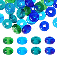 48Pcs 4 Colors Transparent Glass Beads, Abacus, Mixed Color, 8x5mm, Hole: 2mm, 12Pcs/color(GLAA-NB0001-59)
