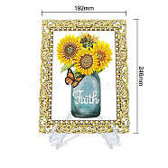 DIY Acrylic Picture Frame Diamond Painting Kits, Flower, 246x192mm(PW-WG86688-01)