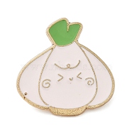 Vegetable Enamel Pins, Alloy Lapel Pin Backs for Backpack Clothes, Garlic, 30x29.5mm(JEWB-L020-03C)