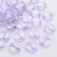 Transparent Acrylic Beads, Flat Round, Lilac, 16x5mm, Hole: 2.8mm, about 480pcs/500g(TACR-S154-09A-47)