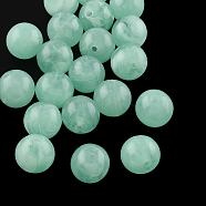 Round Imitation Gemstone Acrylic Beads, Medium Aquamarine, 6mm, Hole: 2mm(X-OACR-R029-6mm-26)