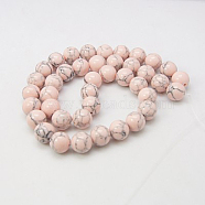Synthetic Turquoise Beads Strands, Dyed, Round, Misty Rose, 10mm, Hole: 1mm, about 40pcs/strand, 15.7(TURQ-H038-10mm-XXS05)