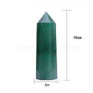Point Tower Natural Green Aventurine Home Display Decoration, Healing Stone Wands, for Reiki Chakra Meditation Therapy Decos, Hexagon Prism, 100x30mm(PW-WG18358-03)