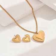 legant Vintage Stainless Steel Heart Pendant Necklace Set for Women, Real 18K Gold Plated, show in picture(MD3793-1)