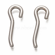 304 Stainless Steel Eye Pin Peg Bails, For Half Drilled Beads, Stainless Steel Color, 22x8x2mm, Hole: 3.8mm(STAS-H133-20P)