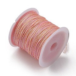 12-Ply Polyester Cords, Round, Light Salmon, 0.8mm, about 27.34 Yards(25m)/Roll(X1-OCOR-TAC0008-33A)