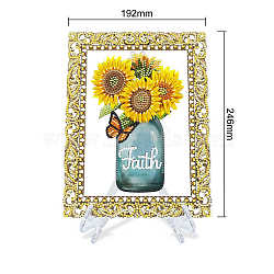 DIY Acrylic Picture Frame Diamond Painting Kits, Flower, 246x192mm(PW-WG86688-01)