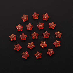 20Pcs Spray Painted Glass Beads, Star, Red, 8x8.5x4mm, Hole: 1mm(GLAA-YW0001-11)